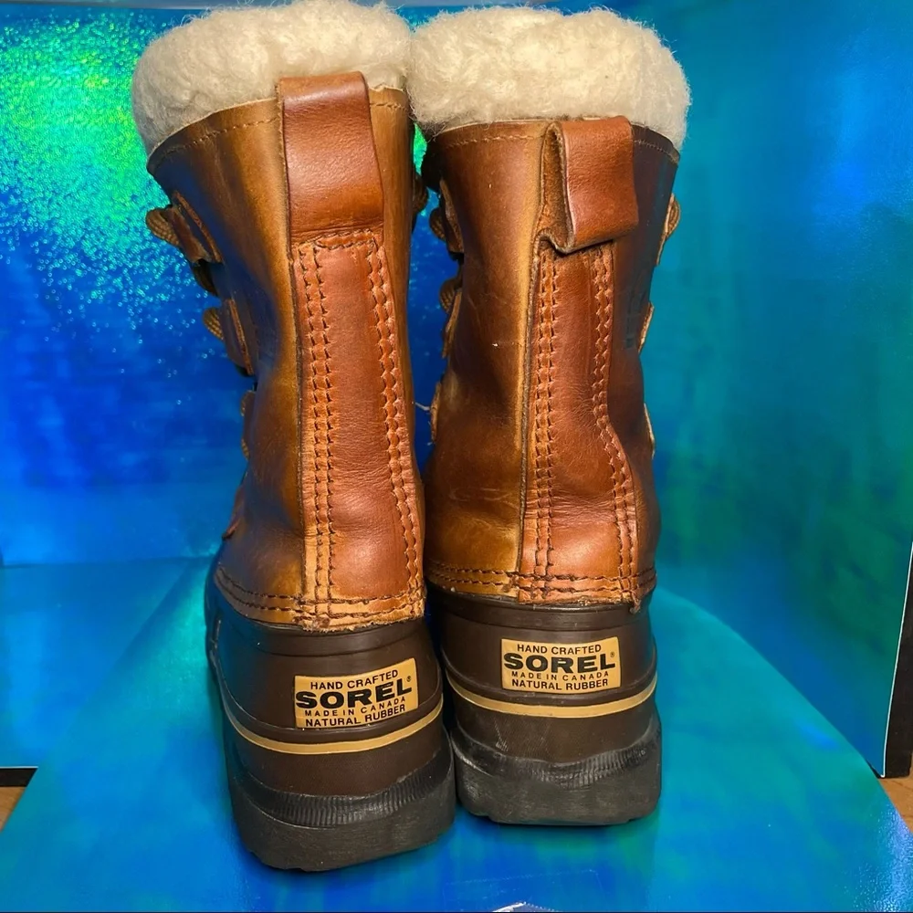 Sorel Leather Winter Insulated Duck Boots Womens Sz 9
